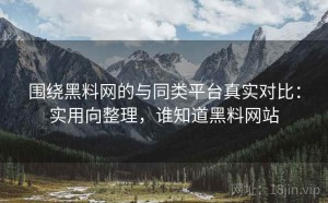 围绕黑料网的与同类平台真实对比：实用向整理，谁知道黑料网站