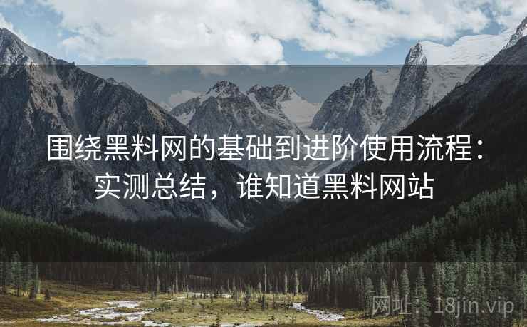 围绕黑料网的基础到进阶使用流程:实测总结,谁知道黑料网站 围绕黑料网的基础到进阶使用流程:实测总结,谁知道黑料网站